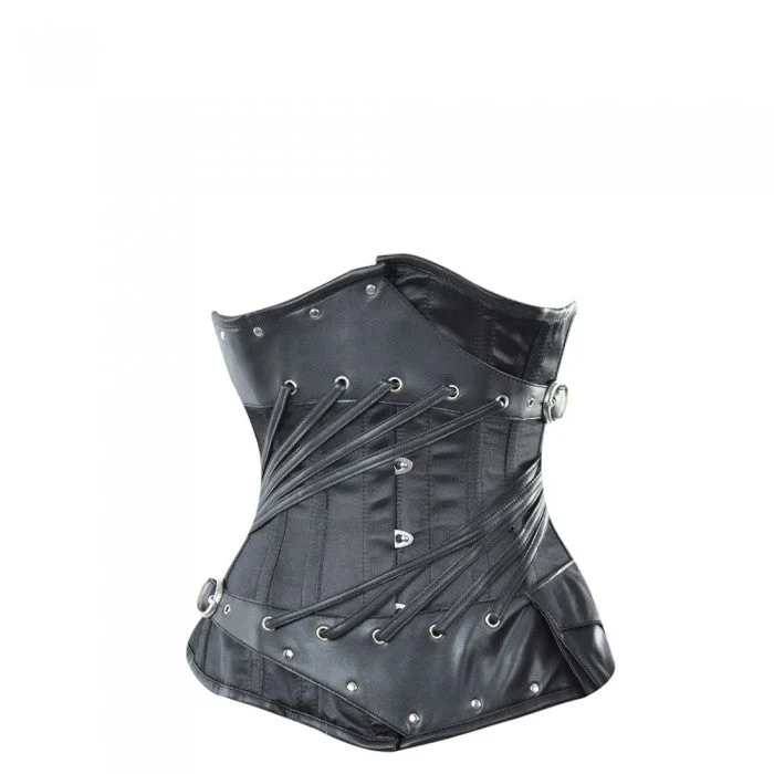 corset with sheer curls-Simpson Black Gothic Underbust With Waistpack