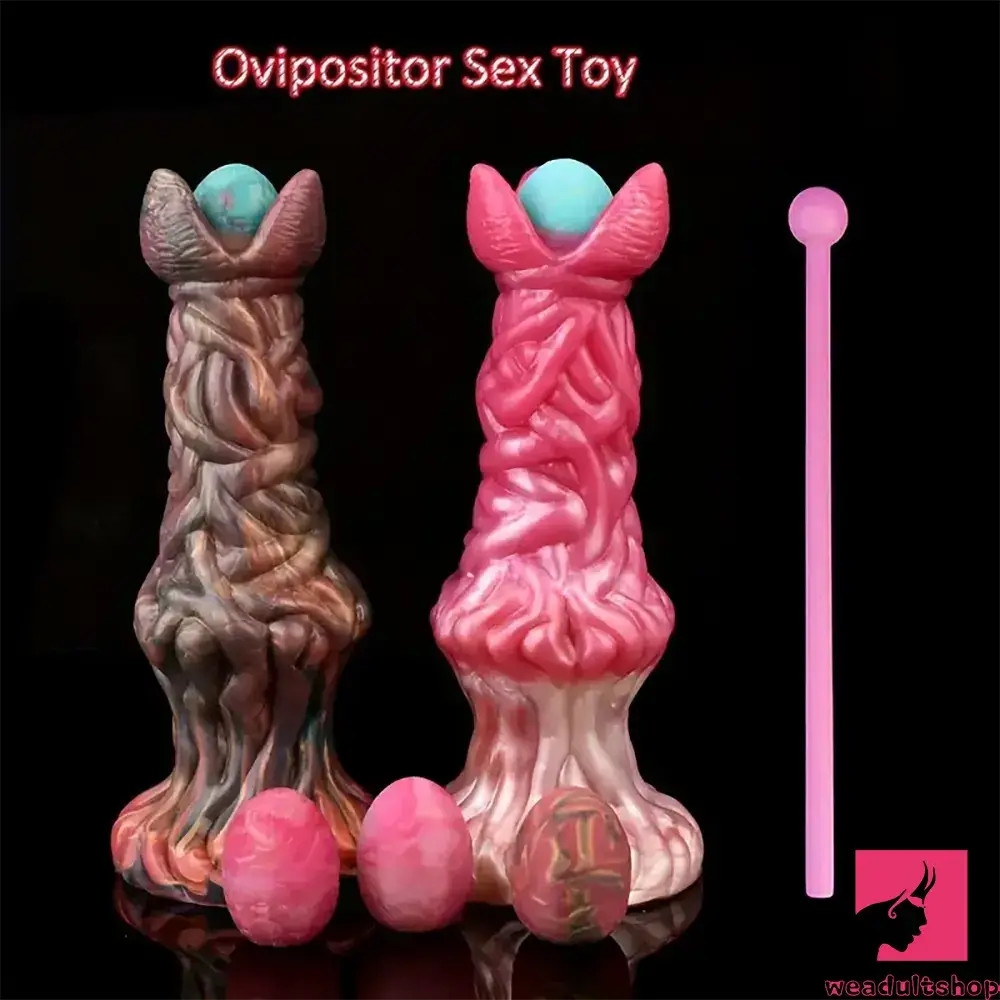 Plastic-injected dildo-7.99in Silicone Soft Big Knot Alien Ovipositor Dildo For Female Lay Eggs