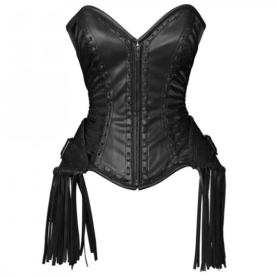 corset for vintage loops-Cabellos Black Gothic Overbust Corset