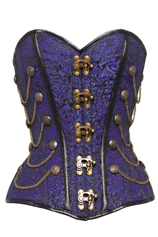 corset for summer ribbons-Hopper Purple Overbust Corset