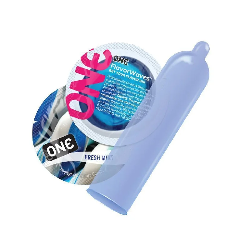 app-controlled vibrating dildo for remote play-ONE Fresh Mint Flavored Condoms