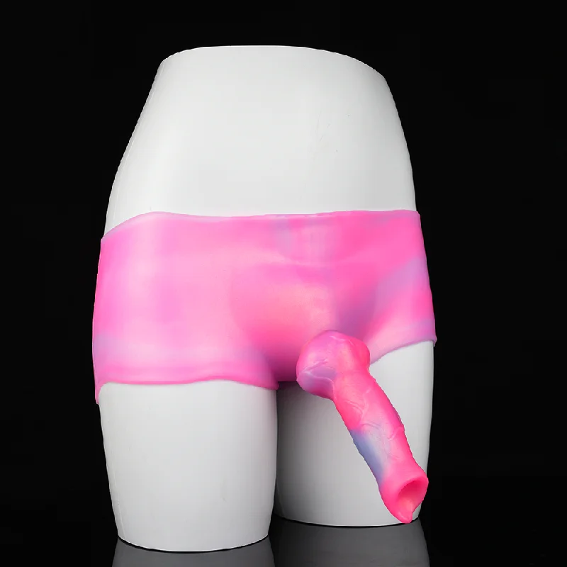 Lemon-tart dildo-Wearable Strap-on Dildo Pants - Pink Fantasy Dildos Box Brief Sex Toys for Women Lesbian