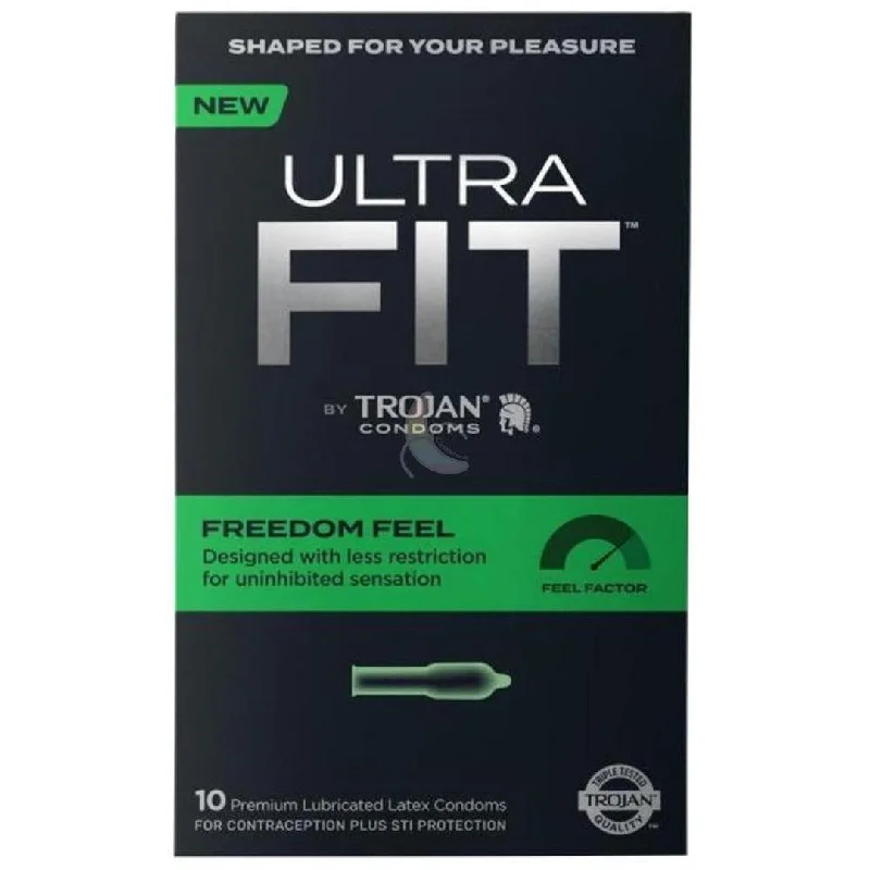 vibrating sex toy for clitoral play-Trojan Ultra Fit Freedom Feel Condoms | 10-Pack