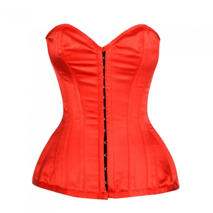 corset with velvet curls-Kenneth Overbust Steel Boned Corset