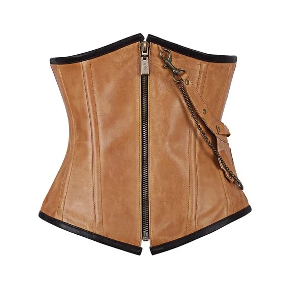 corset with leather loops-Sylvia Real Crunch Steampunk Corset