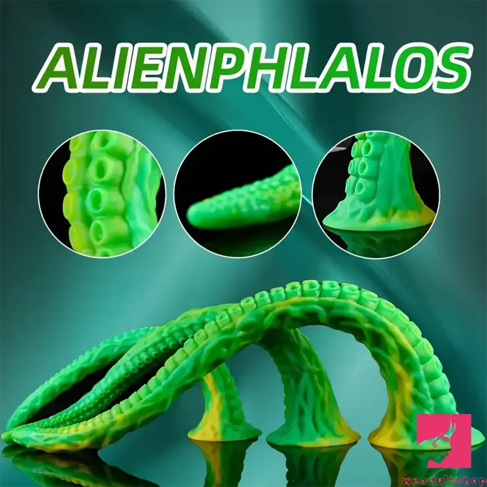 Linen-covered dildo-14.17in 17.7in 22.04in Alienophallos Octopus Silicone Flexible Big Long Dildo