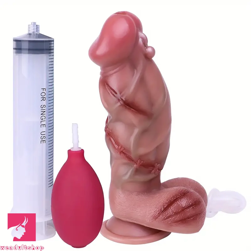 Seaweed-wrapped dildo-7.68in Soft Silicone Ejaculation Dildo Odd Design For Women Love