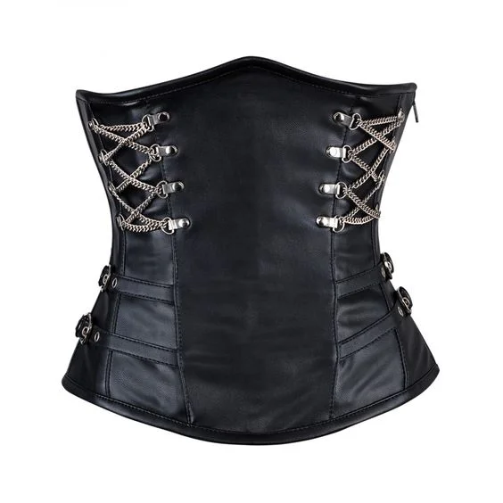 corset for runway loops-Pat Sheep Nappa Leather Underbust Corset