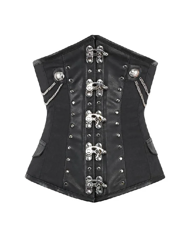 corset with halter loops-Ted Gothic Cotton Underbust Corset