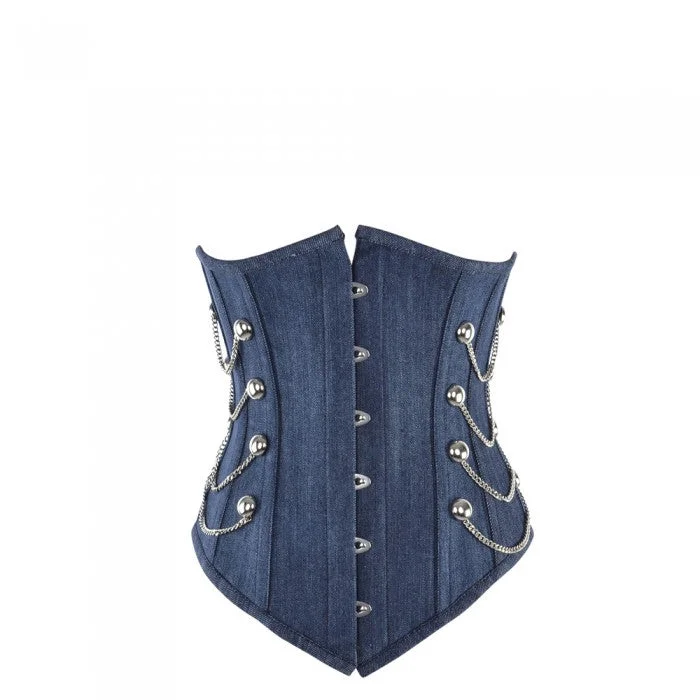 corset for vintage curls-Patty Denim Underbust Corset