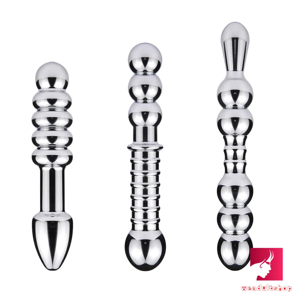 Spring-fresh dildo-7.09in 7.48in 8.27in Dual Heads Stainless Steel Dildo Butt Plug