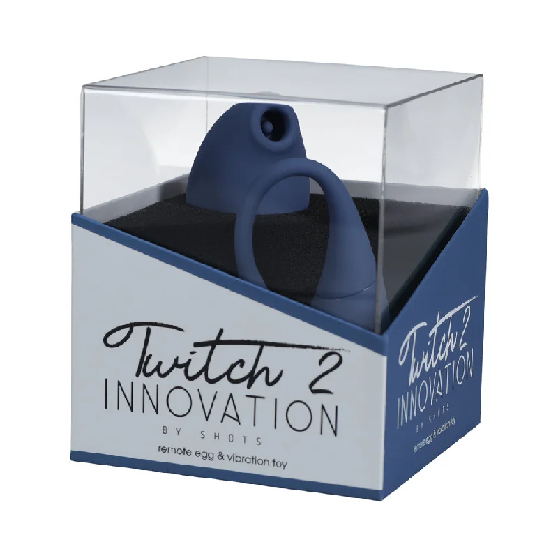 Twitch 2 Rechargeable Suction and Flapping Vibrator with Remote Control Vibrating Egg Blue/Grey