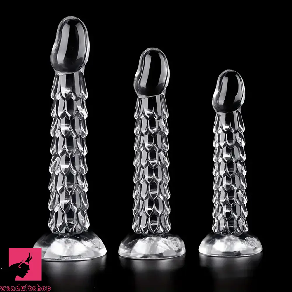 Tayberry-sweet dildo-6.89in 7.87in 9.06in Clear Dragon Scale Big Male Dildo For Love