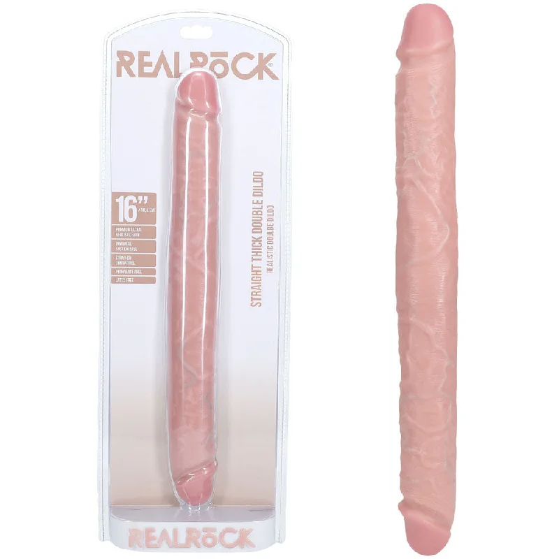 Heavy-Weight Masturbator Shell-REALROCK 40cm Thick Double Dildo - Flesh