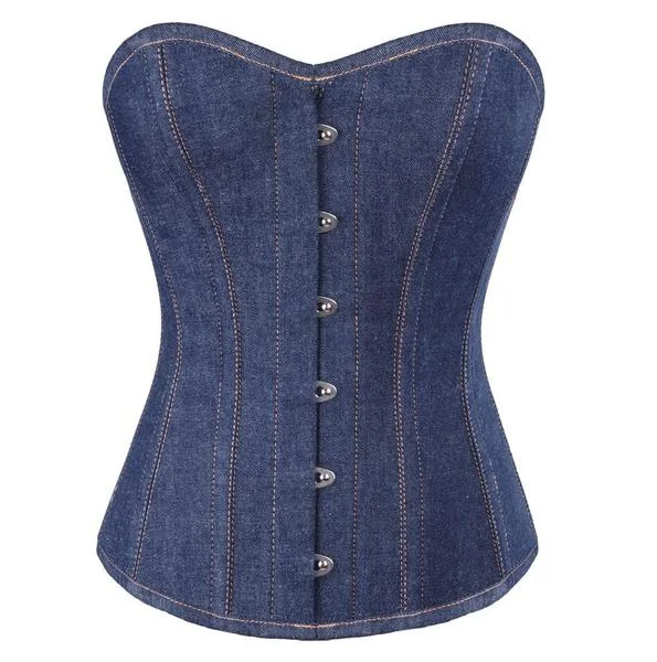 corset with ruched curls-Fischer Denim Overbust Corset