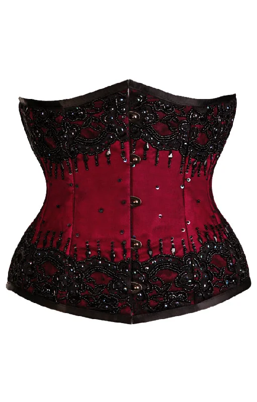 corset for alternative weaves-Hart Satin Beaded Underbust Corset