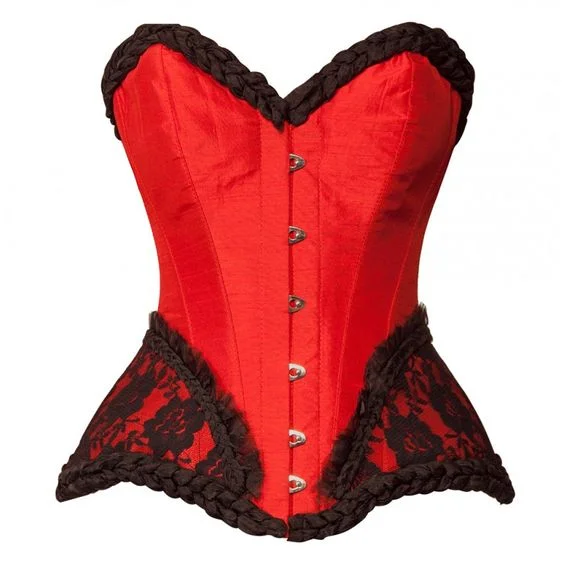 corset for bridal loops-Dahl Red Dupion Overbust Corset