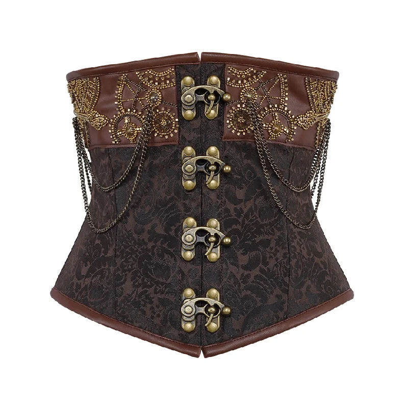 corset with bold loops-Olsen Steampunk Embroidered Corset