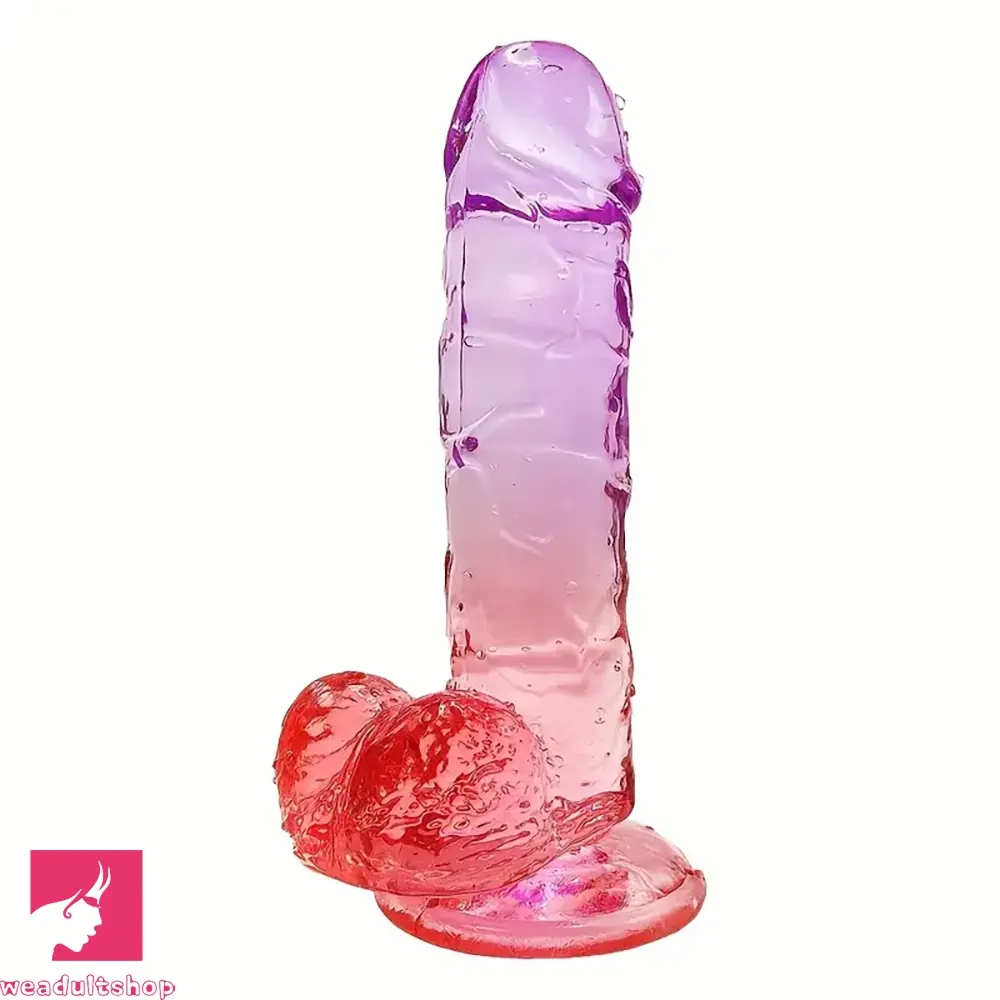 Seed-pod dildo-7.48in Gradient Clear Jelly Dildo With Strong Suction Cup For G-spot Erotic