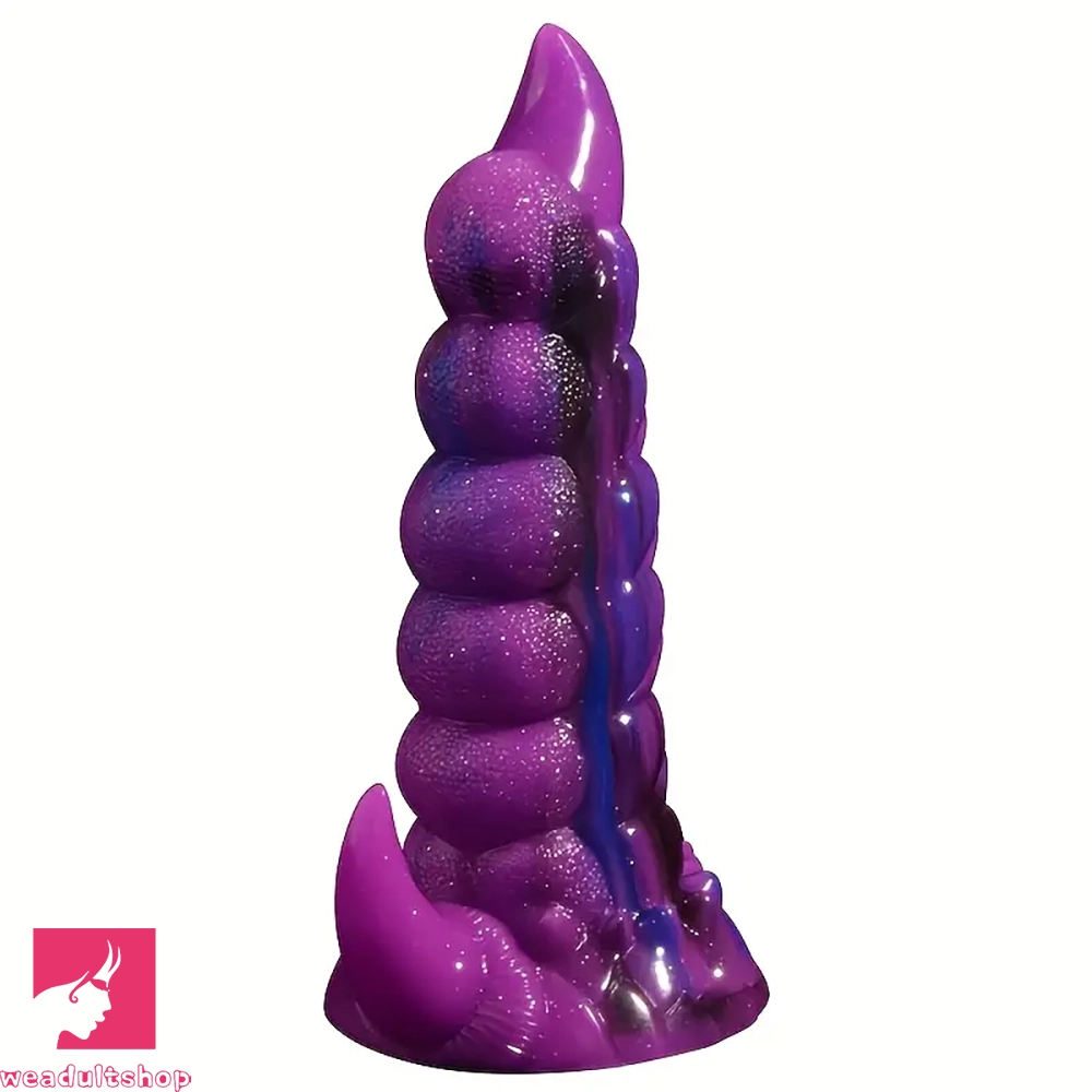 Amber-warm dildo-8.27in Unicorn-Shaped Liquid Silicone Soft Big Monster Alien Dildo