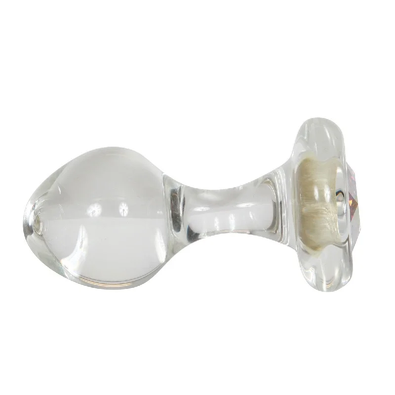 Versatile Grip Pulse Masturbator-Crystal Delights Small Clear Plug  - Aurora Borealis