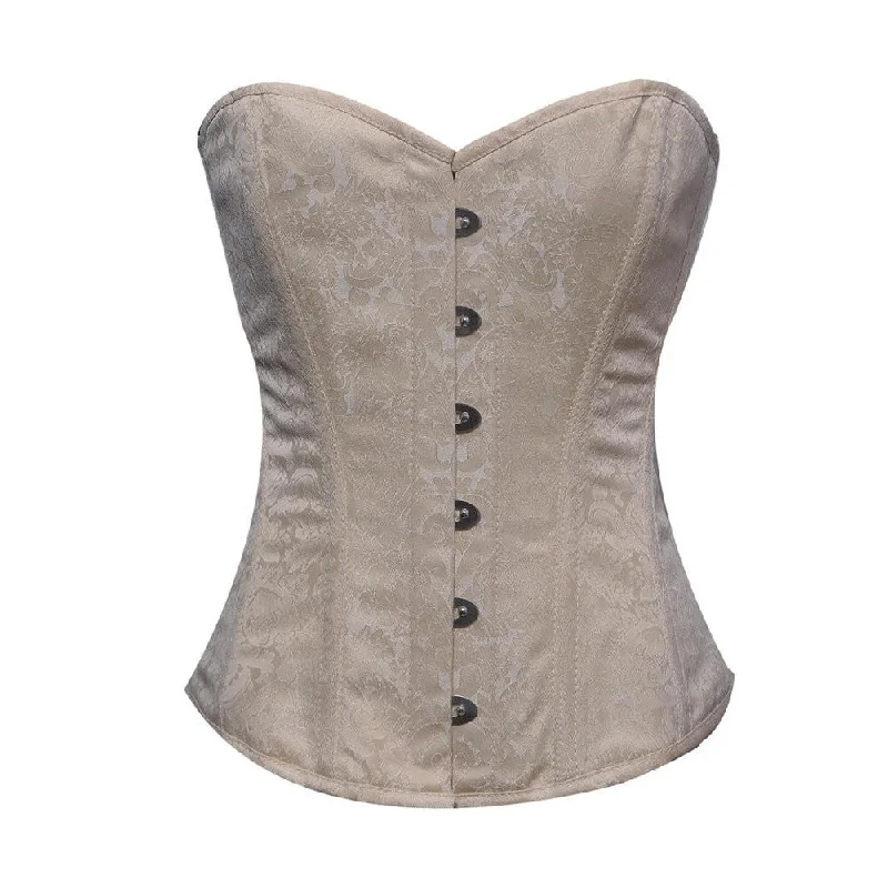 corset for steampunk curls-Currun Ivory Brocade Overbust Corset