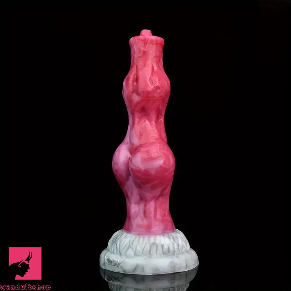 Lobster-red dildo-8.07in Big Knot Soft Glue Silicone Dildo For Prostatic Clitoris Orgasm