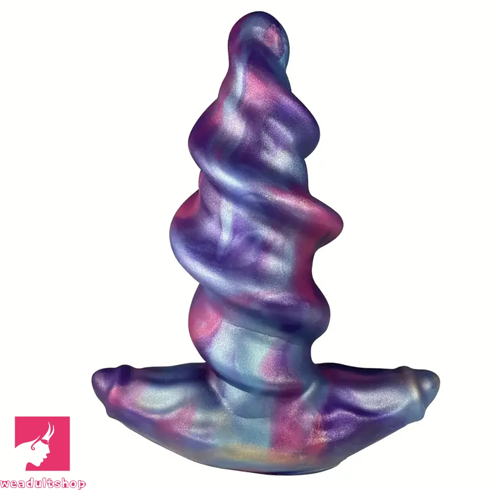 Skate-winged dildo-5.11in 6.29in 7.48in Spiral-Shaped Anchored Small Silicone Dildo Toy