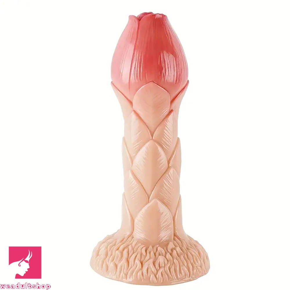 Pollen-dusted dildo-7.87in Realistic Sucker Shaped Flower Bud Dildo For Vagina Fucking