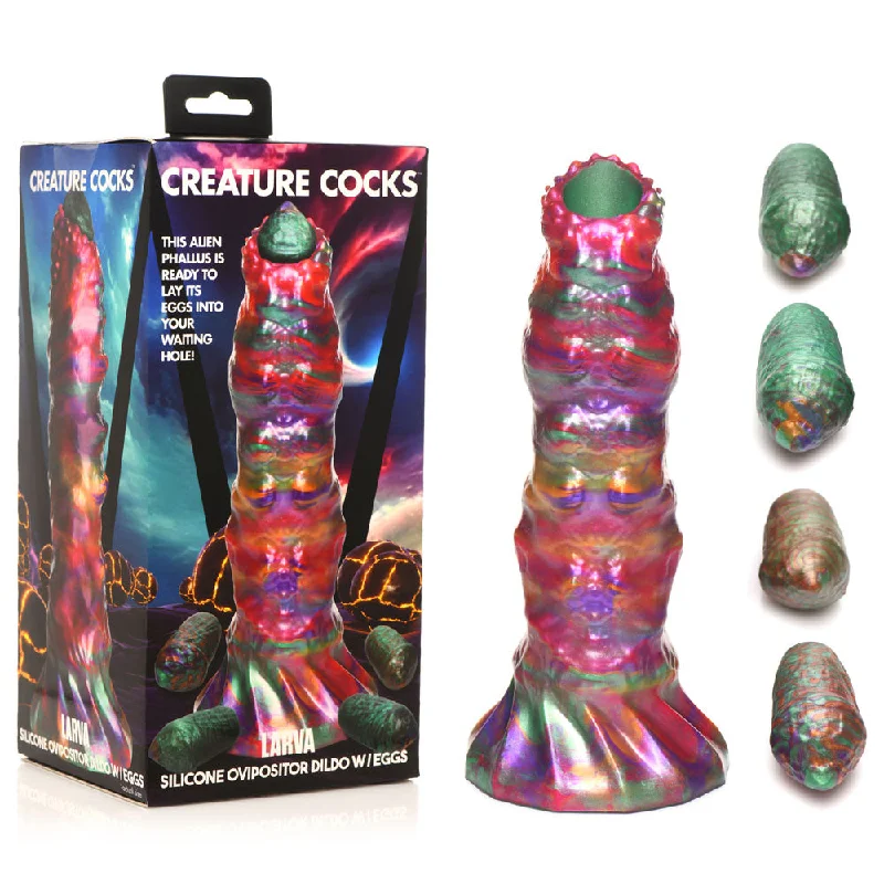 Innovative Grip Solo Masturbator-Creature Cocks Larva Silicone Alien Dildo with Eggs