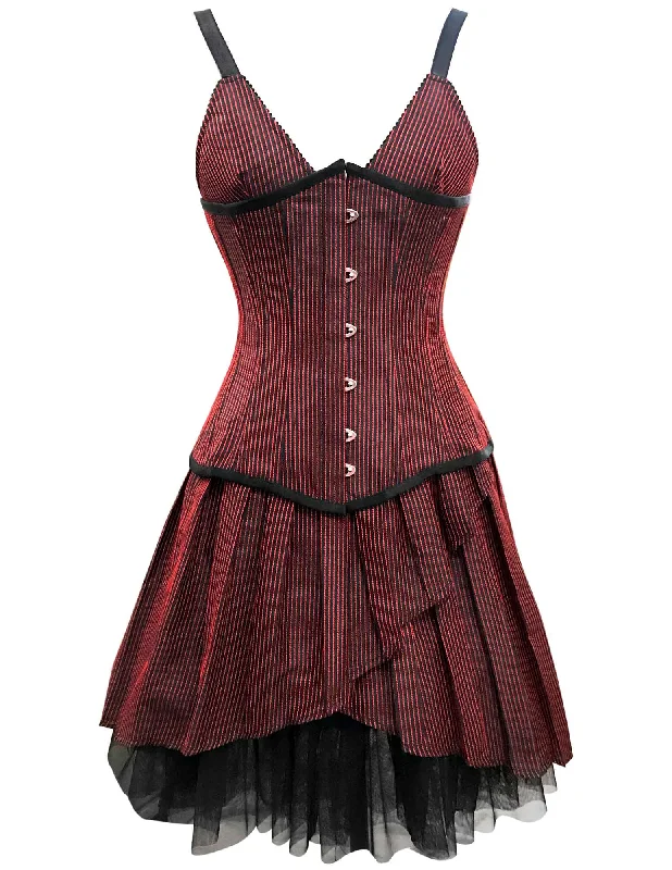 corset with lace ties-Drex Taffeta Longline Underbust Corset