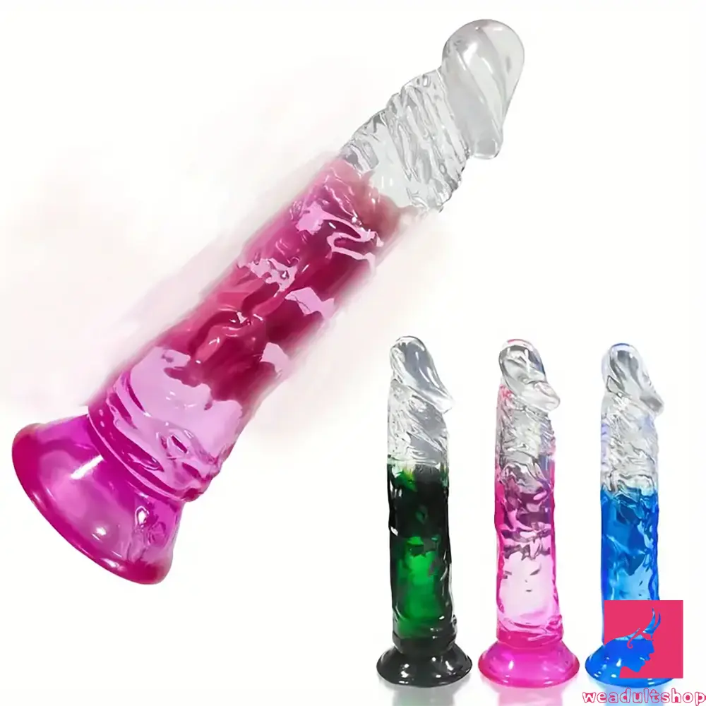 Jellyfish-soft dildo-7.28in Soft Silicone Clear Real Dildo For Anus Clitoris Stimulation