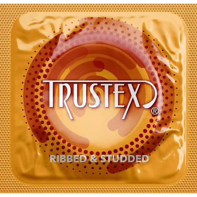 vibrating cock ring for added pleasure-Trustex Ribbed & Studded Condoms