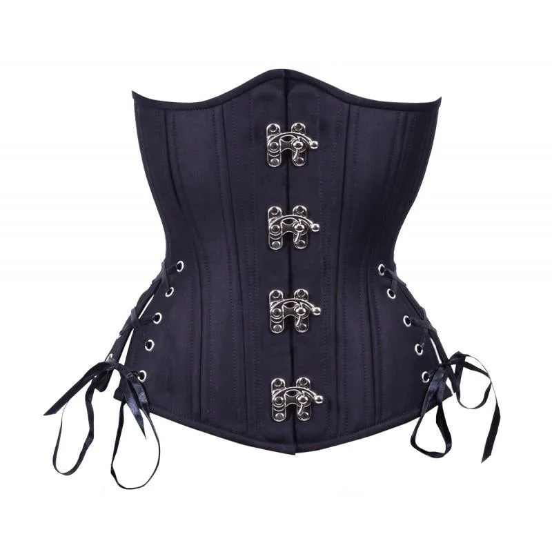 corset for evening loops-Luckhurst Black Cotton Underbust Corset