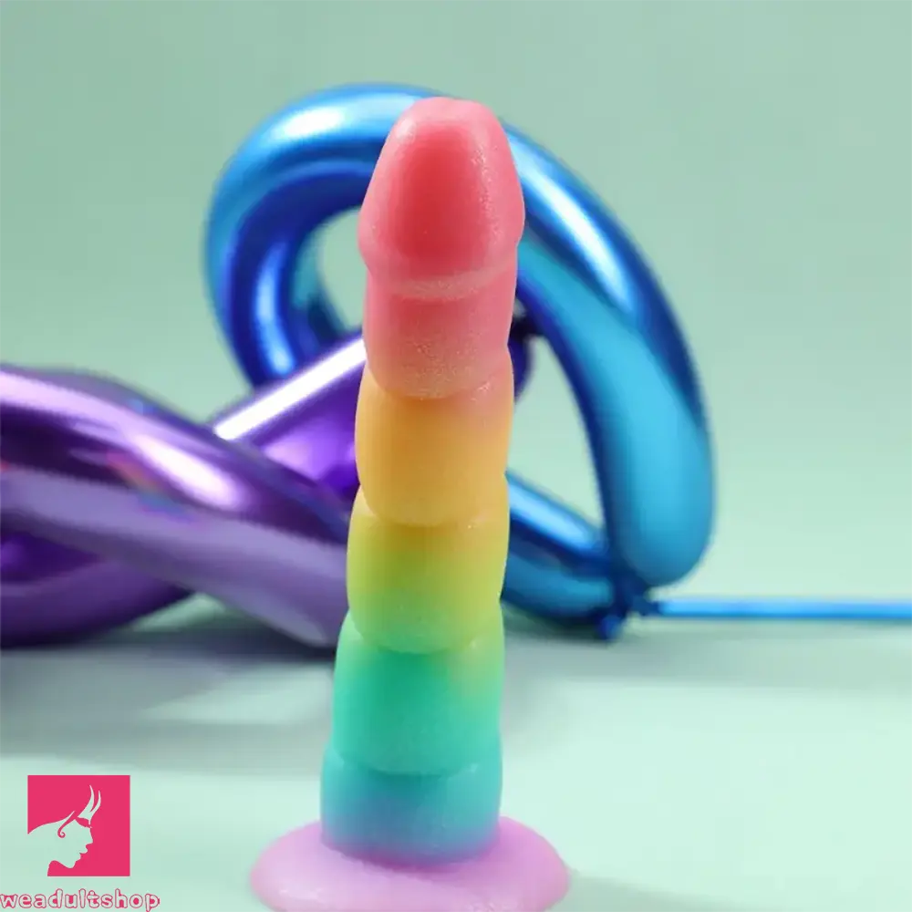 Cinnamon-scented dildo-6.7in Liquid Silicone Rainbow Soft Dildo For Intense Pleasure Masturbator