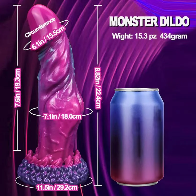 Raspberry-tangy dildo-Zeus Exotic Dildos - the Out-of-This-World Desire. all Silicone with Powerful Suction Cup.