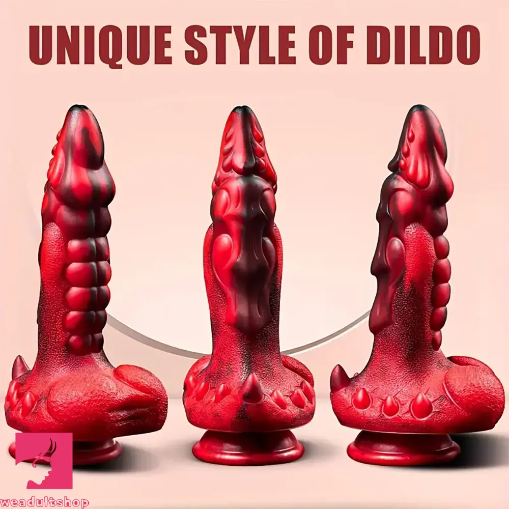 Goji-berry dildo-7.68in Telescopic Heating Vibrating Dragon Silicone Soft Auto Dildo