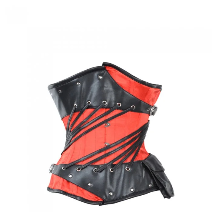 corset for bridal curls-Anderson Red And Black Gothic Underbust Corset