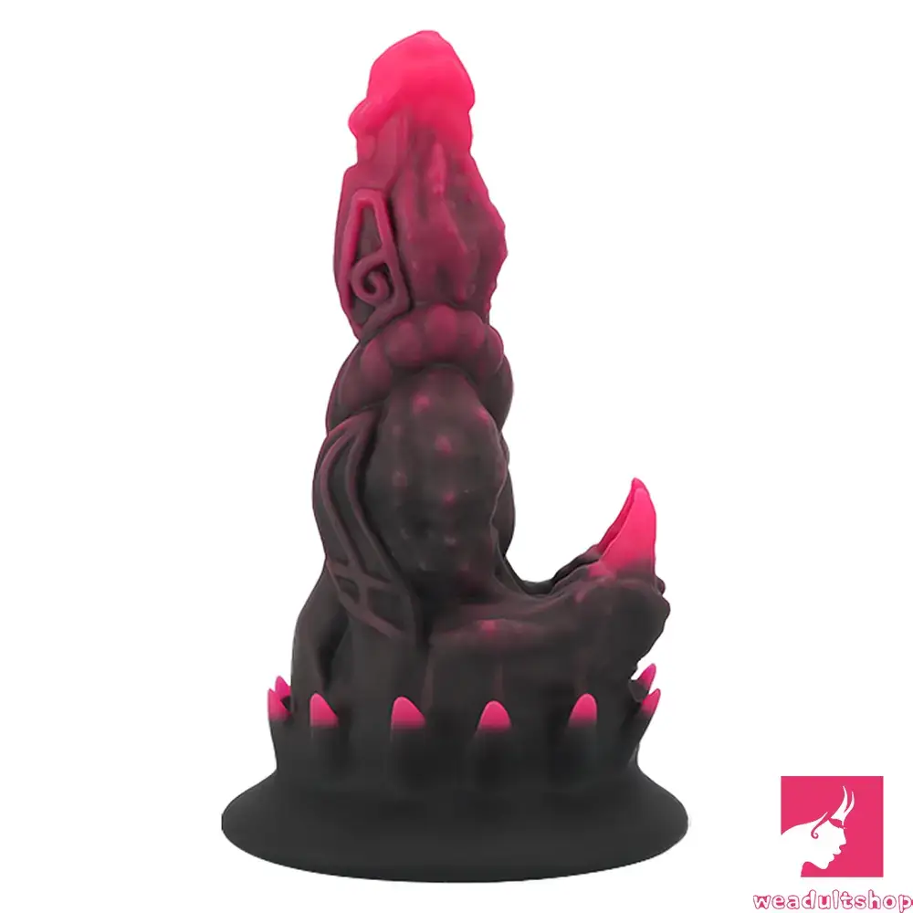 Cherry-red dildo-6.69in 7.87in 9.05in Fantasy Big Monster Spiked Silicone Flexible Dildo