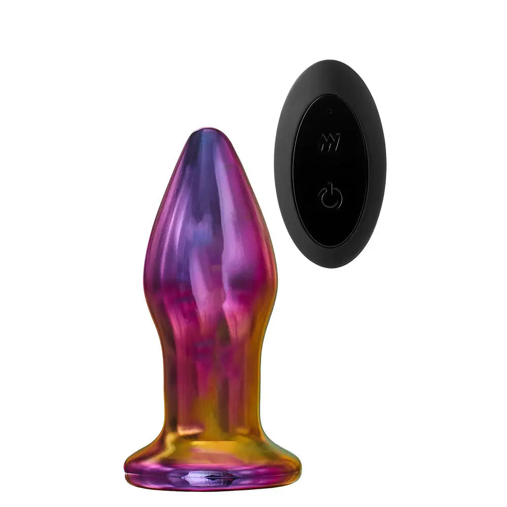 Non-Slip Pulse Solo Masturbator-Dream Toys Rechargeable Glass Butt Plug with Remote Control