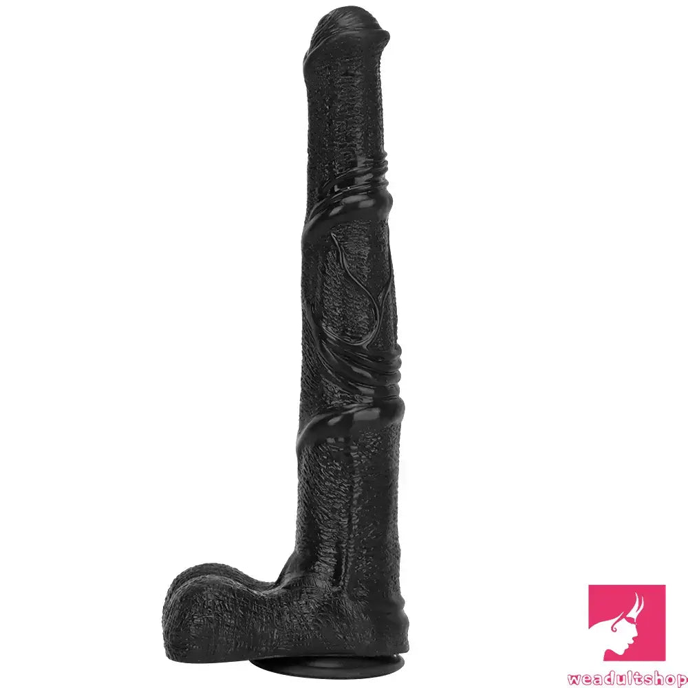 Cloud-soft dildo-14.76in Extra Long Huge Black Soft Liquid Silicone Horse Penis Dildo