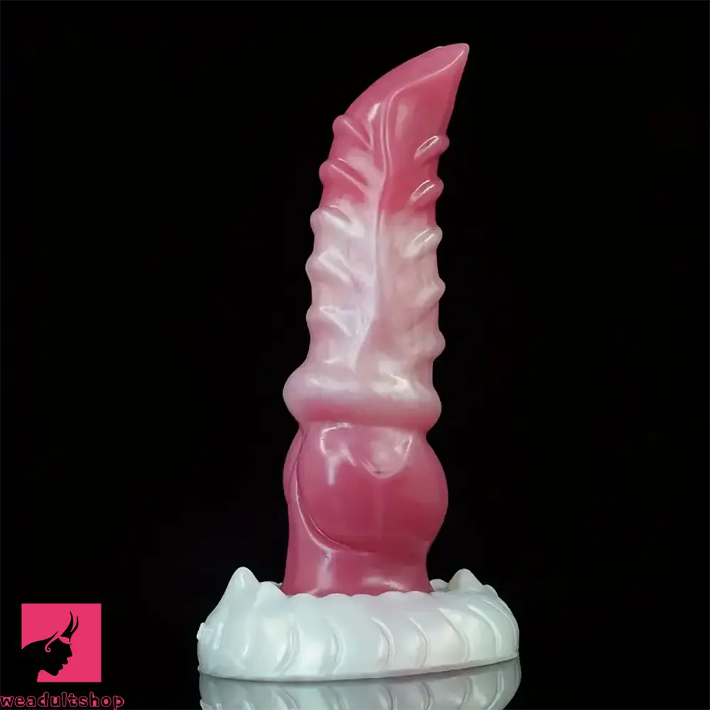 Wind-blown dildo-7.2in Ribbed Wolf Realistic Penis Cock Strap on Dildo Harness Belt Toy