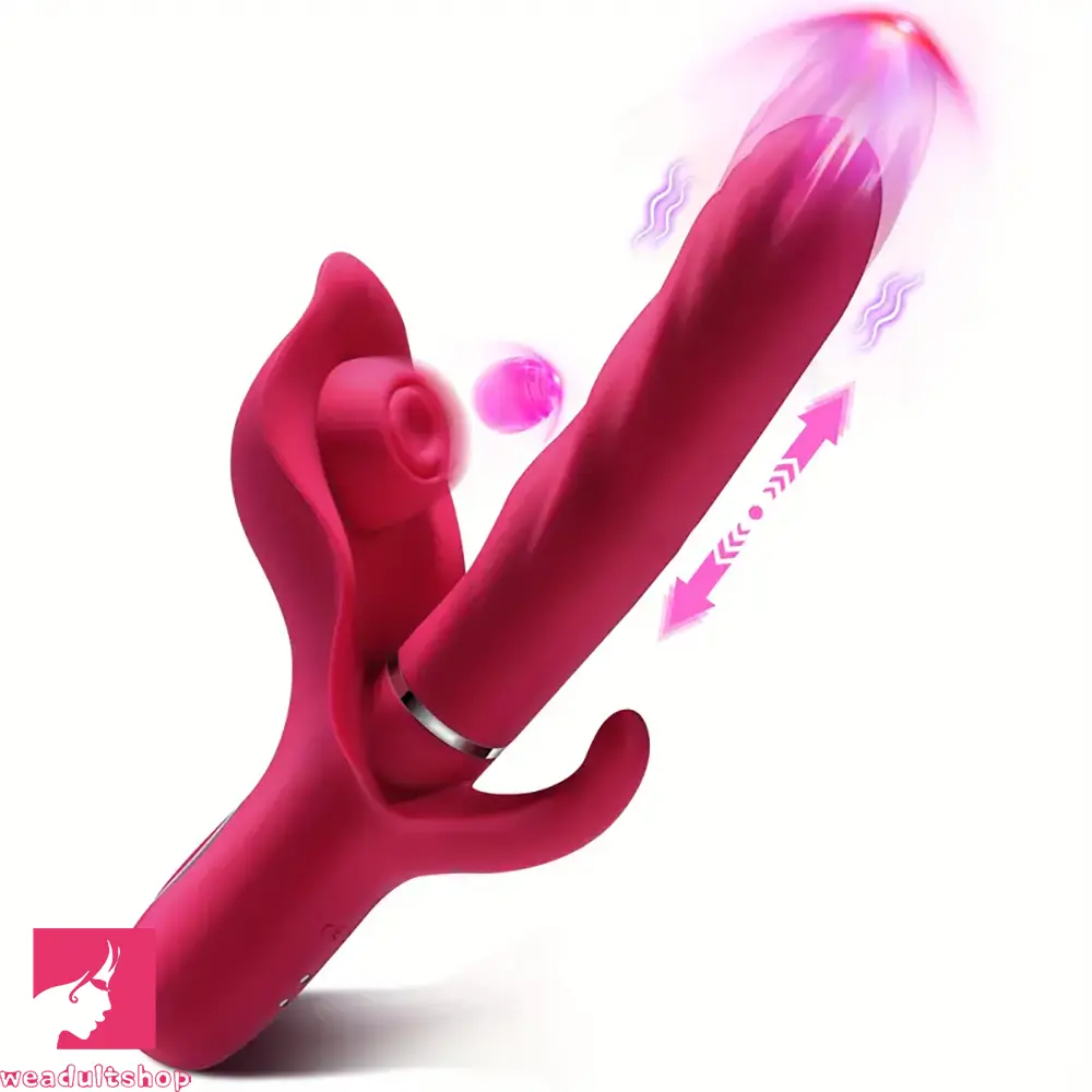 Caramel-swirled dildo-7.5in Multiple Modes Thrusting Flapping Vibrating Silicone Auto Dildo