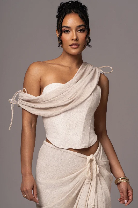 corset for body weaves-Natural New Obsession Draped Top