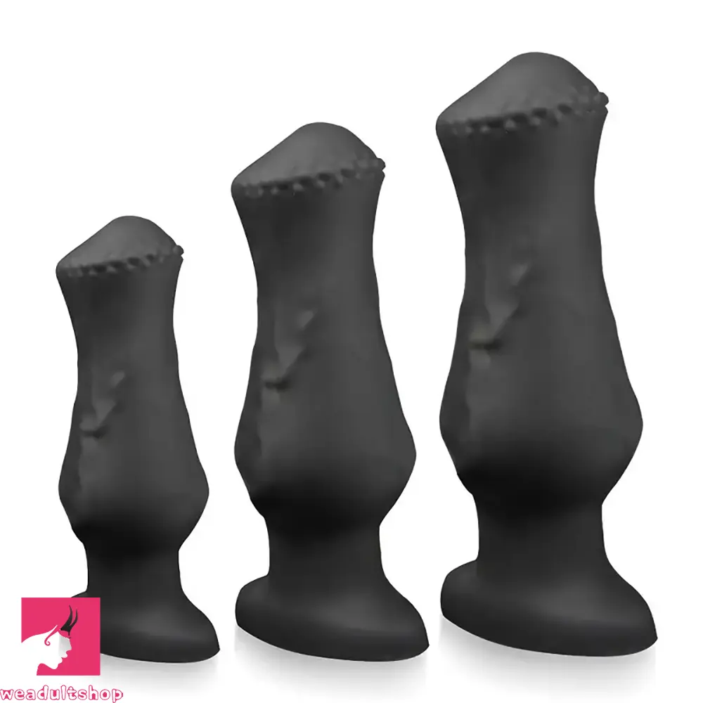 Pine-scented dildo-4.52in 5.7in 6.88in Small Black Soft Silicone Animal Horse Dildo For Love