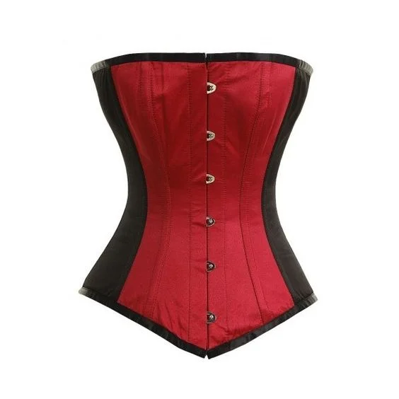 corset with asymmetrical weaves-Lachlan Satin Overbust Edwardian Corset