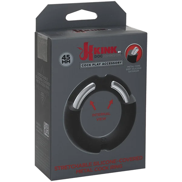 Kink by Doc Johnson Stretchable Silicone-Covered Metal C-Ring - 45 mm