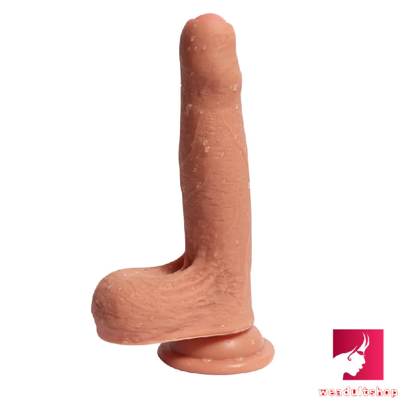 Clementine-small dildo-7.09in Realistic Uncut Dildo Double Layer Silicone Ultra Skin Dildo