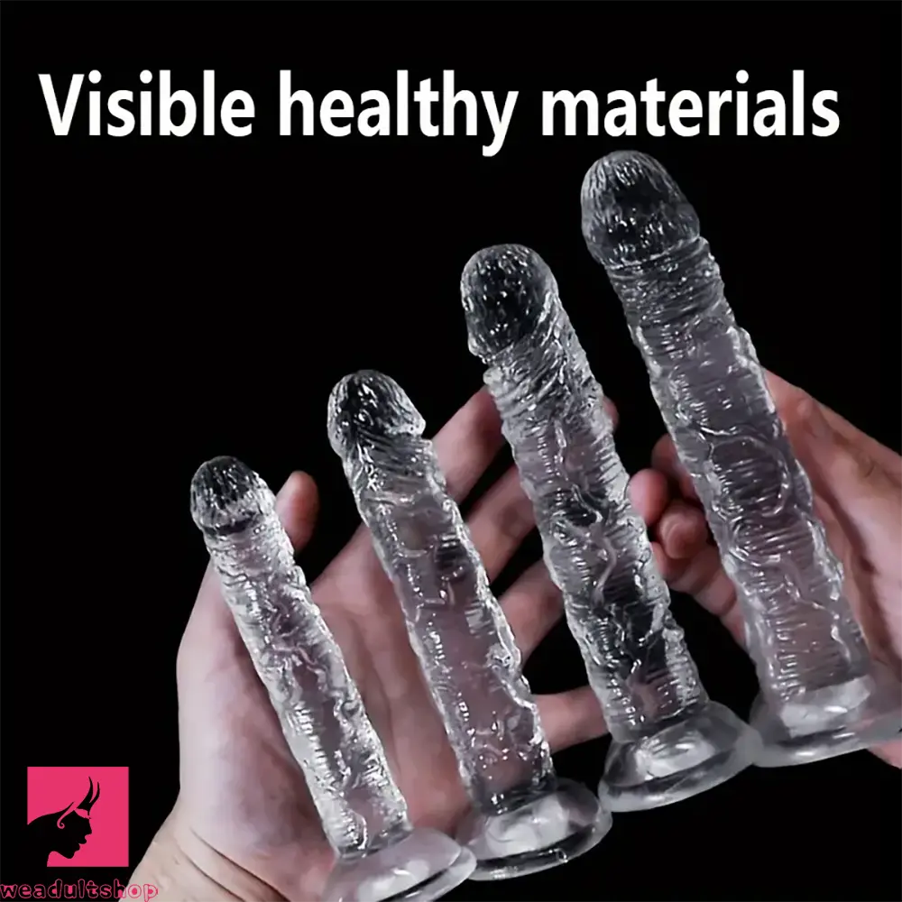 Monochrome dildo-6.5in 7.28in Clear Soft Dildo For Women Men G-Spot Massager Sex