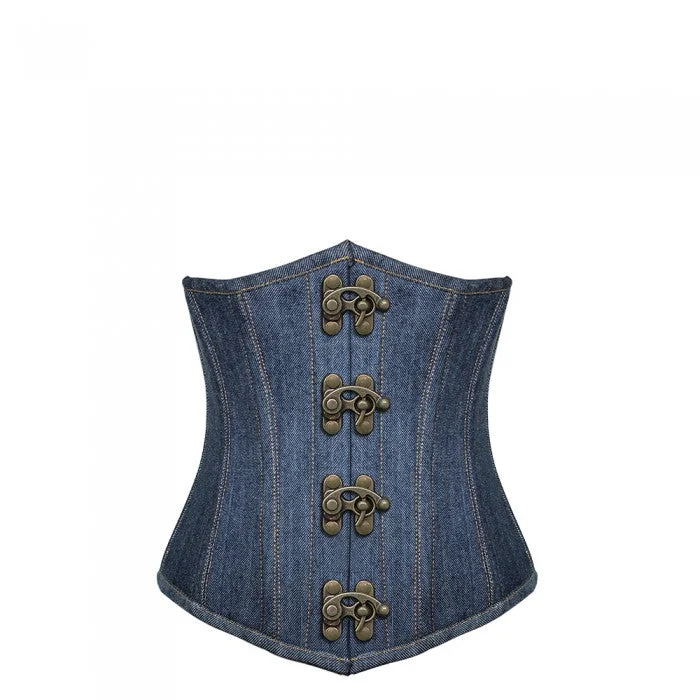 corset with plunging weaves-Hamer Denim Underbust Corset